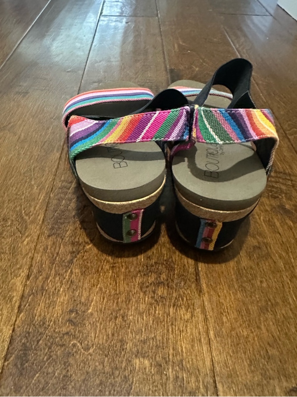 Boutique by Corkys Women's Rum Strappy Rainbow Studded Open Toe Wedge sandals - Picture 4 of 7